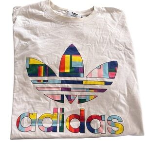 ADIDAS Original Pride Trefoil Flag SS Tee Sz L Colorful Love Unites Stains